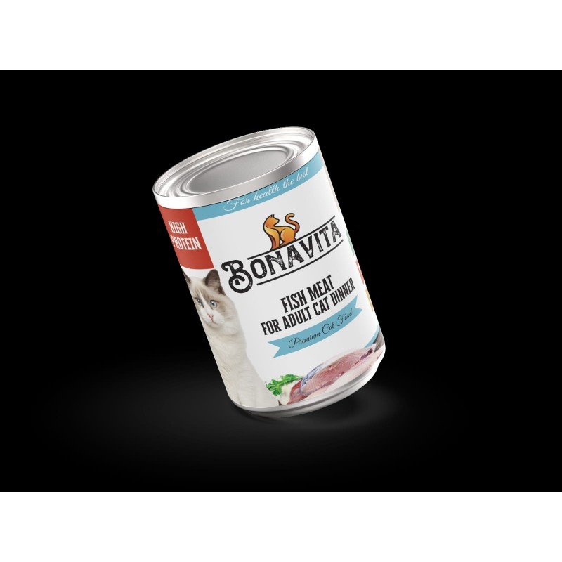 Bonavita Canned Fish Meat Adult Cat Food Box (20'Pcs)